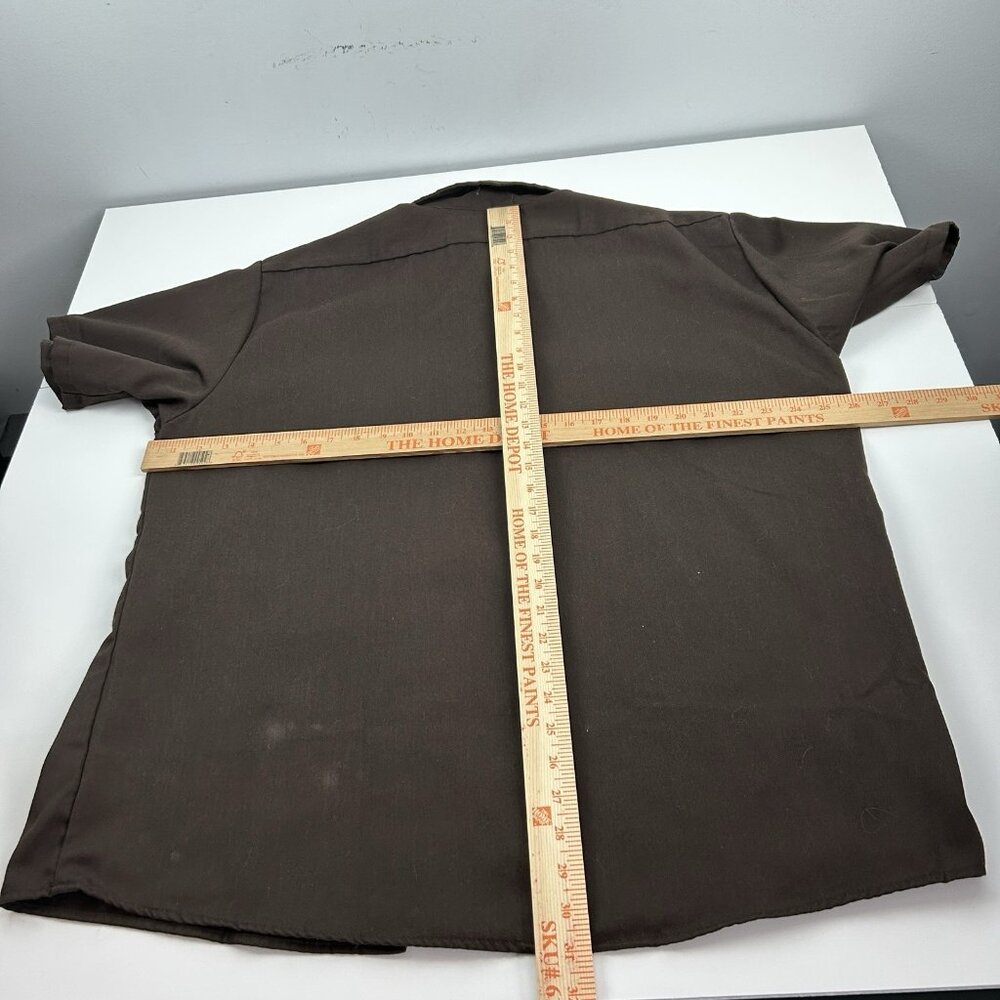 Vintage Big Ben Wrangler Shirt Mens XL Brown Work  Short Sleeve 90s - Picture 7 of 9